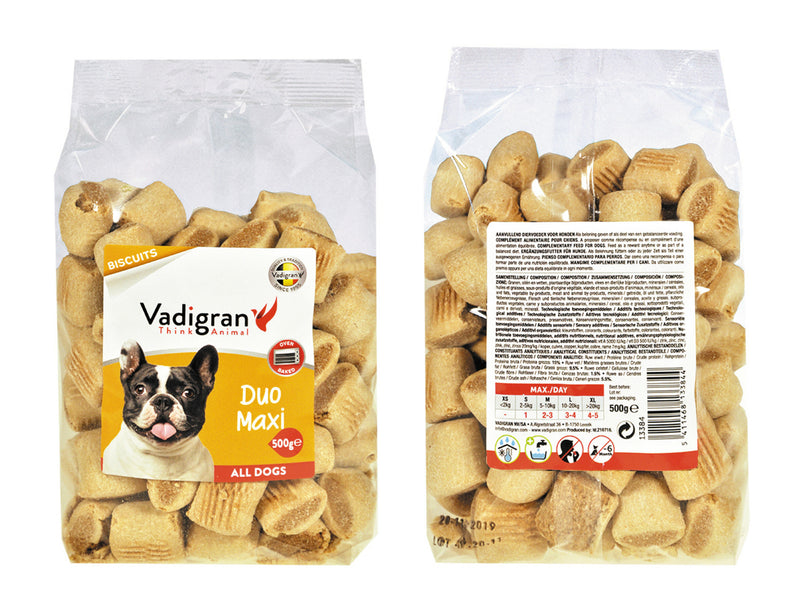 Vadigran Snack hond Biscuits Duo Maxi 500g - 13384