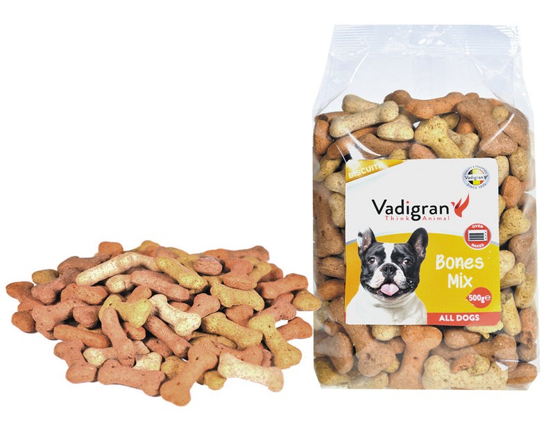 Vadigran Snack hond Biscuits Bones mix 500g - 13385