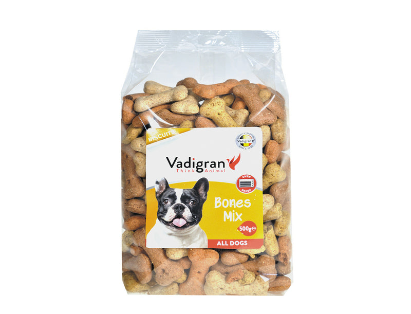 Vadigran Snack hond Biscuits Bones mix 500g - 13385