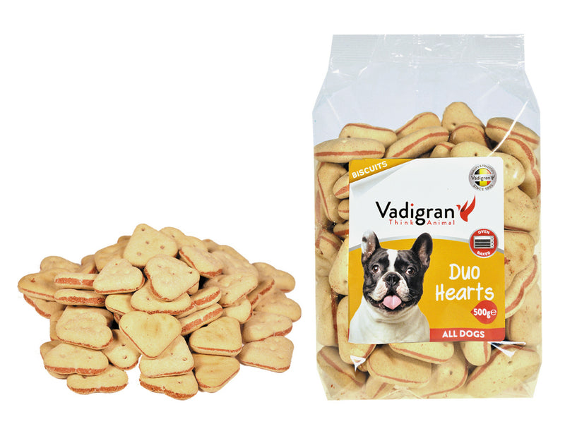 Vadigran Snack hond Biscuits Duo Hearts 500g - 13382