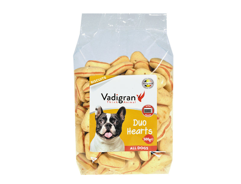 Vadigran Snack hond Biscuits Duo Hearts 500g - 13382