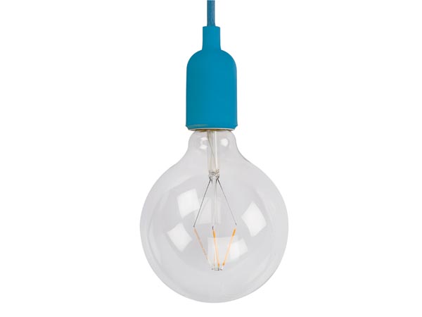 Vellight Design lamphouder met textielkabel - blauw - LAMPH01BL