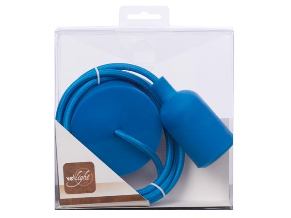 Vellight Design lamphouder met textielkabel - blauw - LAMPH01BL