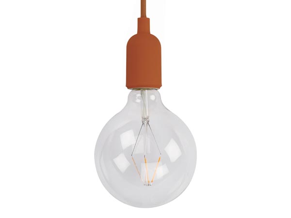 Vellight Design lamphouder met textielkabel - bruin - LAMPH01BR