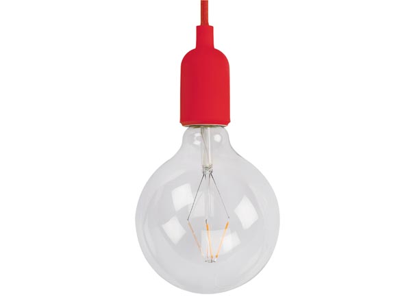 Vellight Design lamphouder met textielkabel - rood - LAMPH01R
