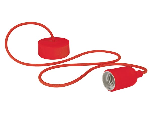 Vellight Design lamphouder met textielkabel - rood - LAMPH01R