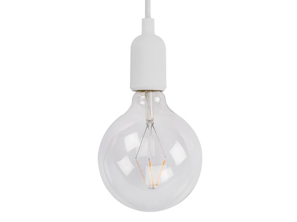 Vellight Design lamphouder met textielkabel - wit - LAMPH01W