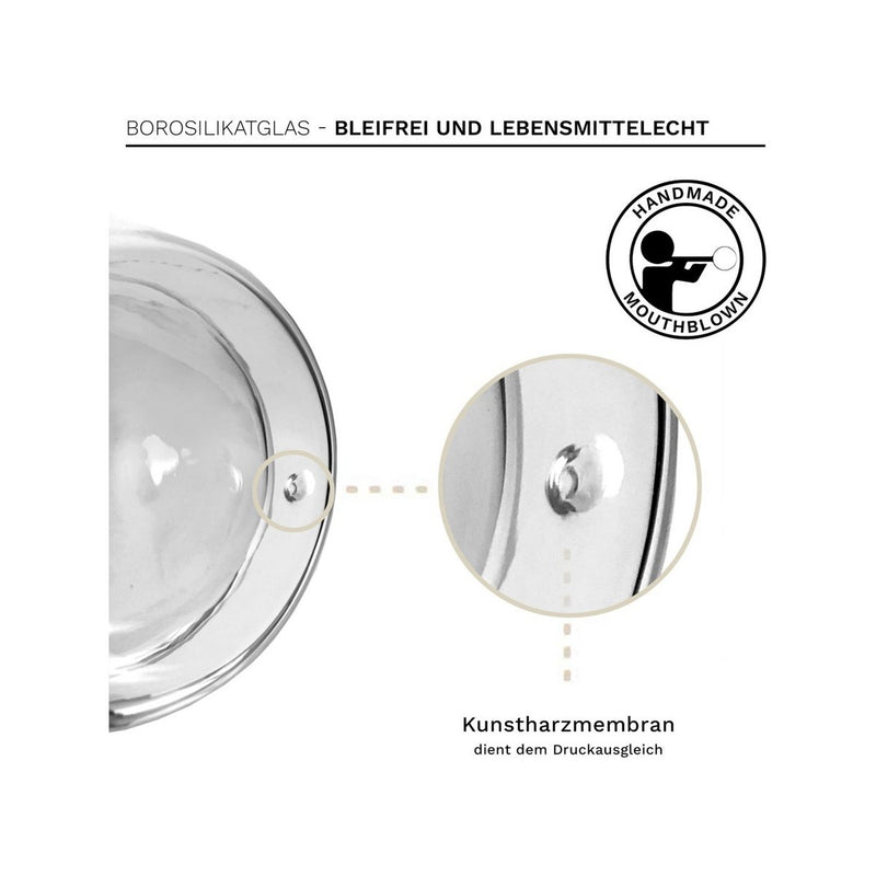 Creano Dubbelwandige Koffieglazen - theeglazen 400ml in thermisch glas - set van 4 stuks - Handgemaakt
