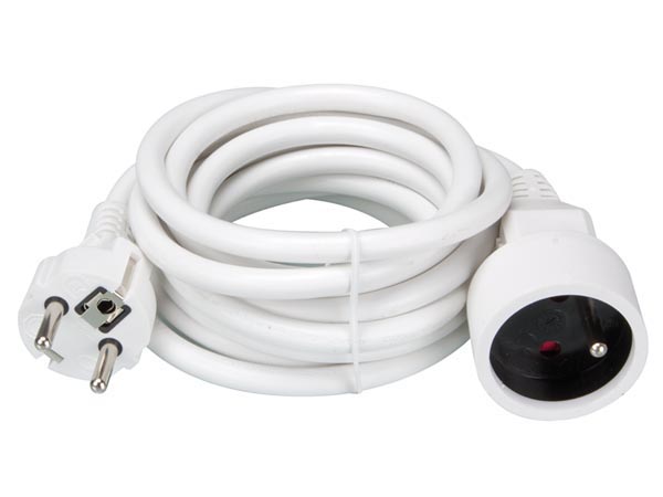 Perel Verlengkabel - verlengsnoer 3 m - 3G1.5 - wit - Penaarde - EC03