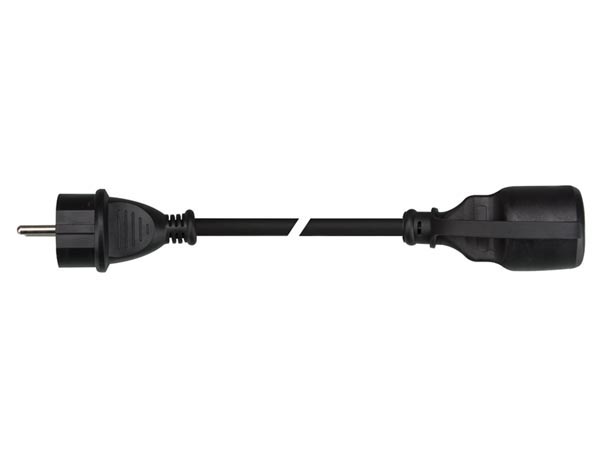 Perel Rubber Verlengkabel - verlengsnoer 5 m - 3G1.5 - zwart - Penaarde - EC05R15
