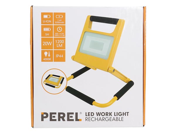 Perel Herlaadbare LED-Werklamp - Slank design - 20 W - 4000 K - EWL422NW-R