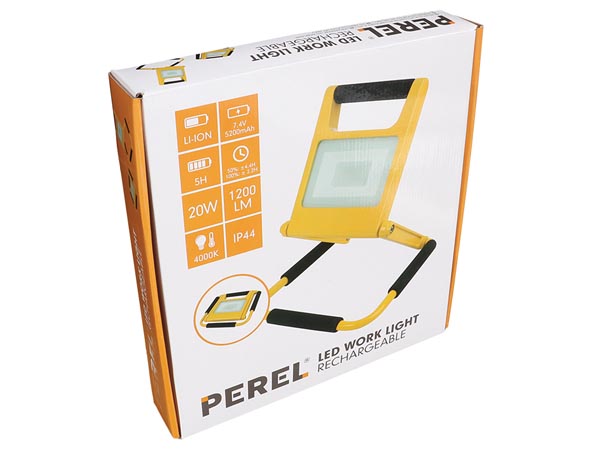 Perel Herlaadbare LED-Werklamp - Slank design - 20 W - 4000 K - EWL422NW-R