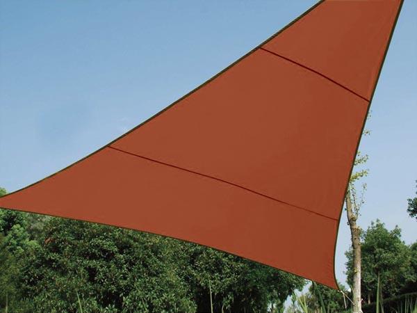 Perel Zonnezeil schaduwzeil - Driehoek - 5 x 5 x 5 m - Kleur: Terracotta - GSS3500TR