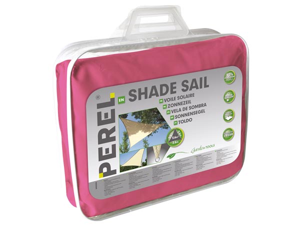 Perel Zonnezeil schaduwzeil - Driehoek - 5 x 5 x 5 m - Kleur: Fuchsia - GSS3500FU