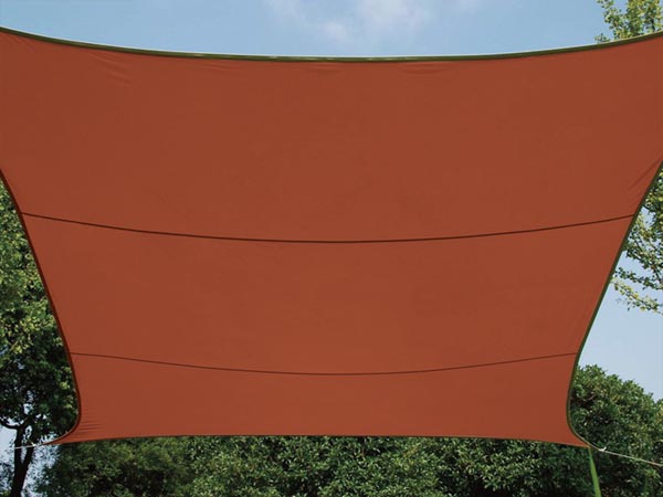 Perel Zonnezeil schaduwzeil - Vierkant - 5 x 5 m - Kleur: Terracotta - GSS4500TR