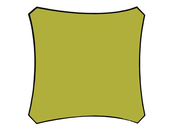 Perel Zonnezeil schaduwzeil - Vierkant - 5 x 5 m - Kleur: Lichtgroen - GSS4500LG