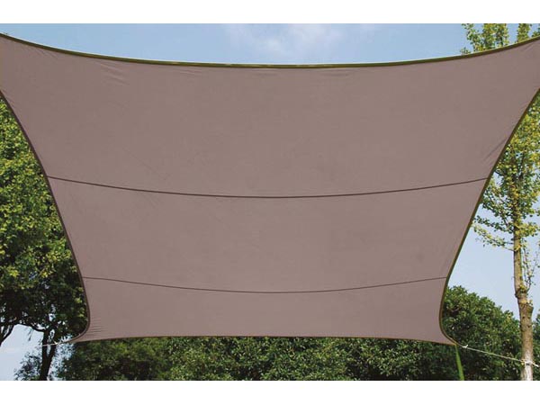 Perel Zonnezeil schaduwzeil - Vierkant - 5 x 5 m - Kleur: Taupe - GSS4500TA