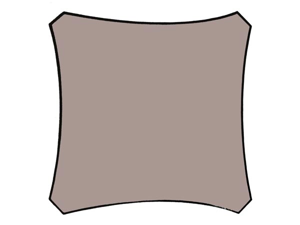Perel Zonnezeil schaduwzeil - Vierkant - 5 x 5 m - Kleur: Taupe - GSS4500TA