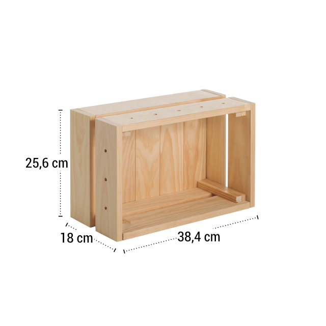 Astigarraga Home box - Modulaire opbergbox in massief hout 18 x 25.6 x 38.4 cm - HOM003.99