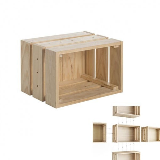 Astigarraga Home box - Modulaire opbergbox in massief hout 28 x 38.4 x 51.2 cm - HOM001.99