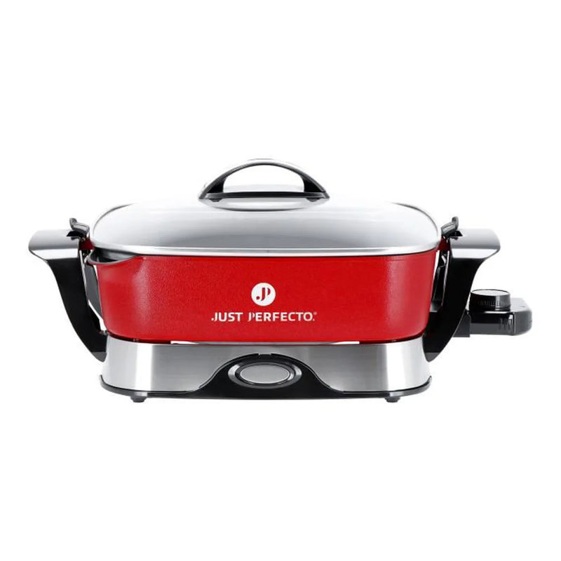 Just Perfecto Rode Elektrische Pan XXL 1650 W - 5.5L - JL-01