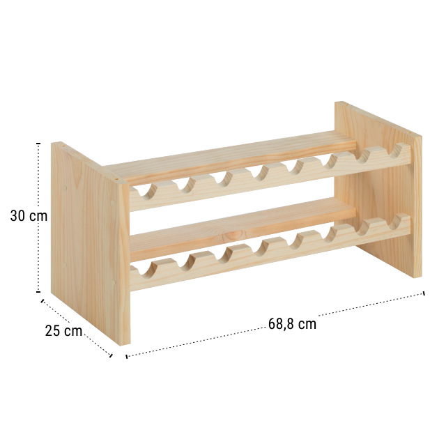 Astigarraga Wijnrek Katea 16 flessen stapelbaar - 30 x 68,8 x 25 cm - KT1600.99