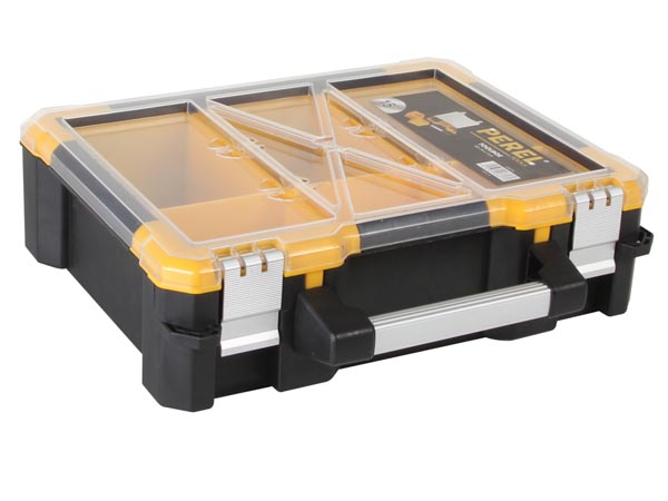 Perel Plastic Opbergkoffer met Verwijderbare Bakjes - 380 x 340 x 110 mm - OSC15