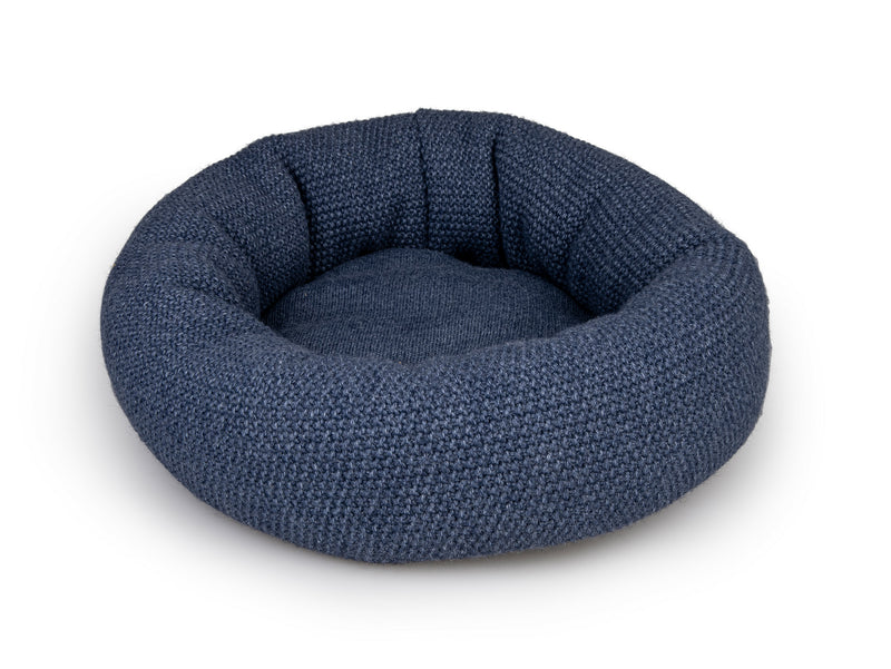 Vadigran Honden - of kattenmand Donut Knit blauw Ø45cmx18cm - 17458