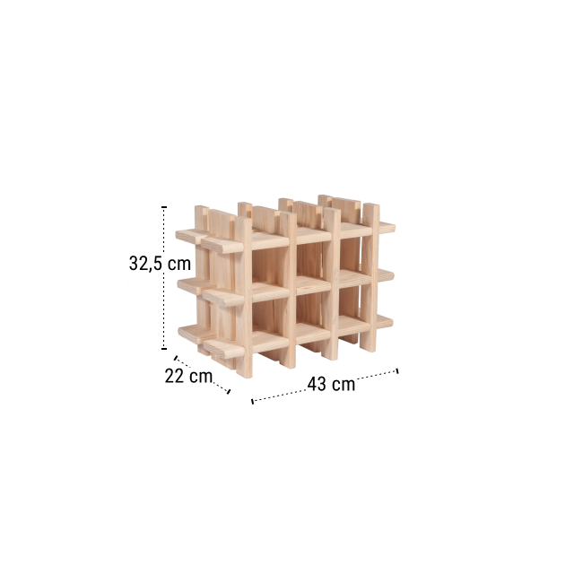 Astigarraga Wijnrek Rioja 9 flessen uitbreidbaar - 32,5 x 43 x 22 cm - RI9000.99