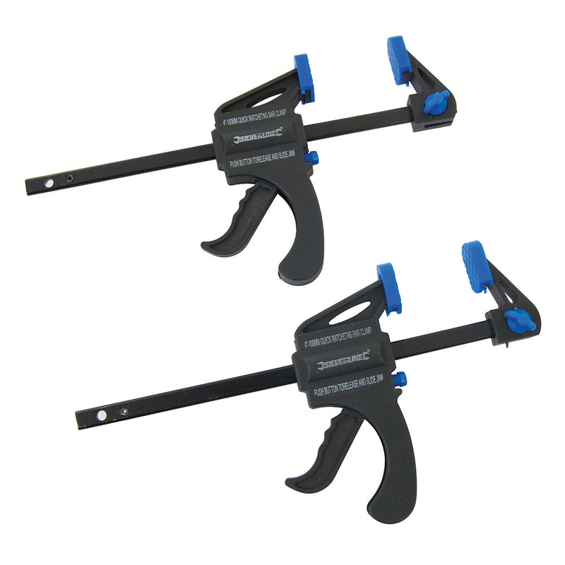 Silverline Snelspanklem 100 mm set van 2 stuks - 250108