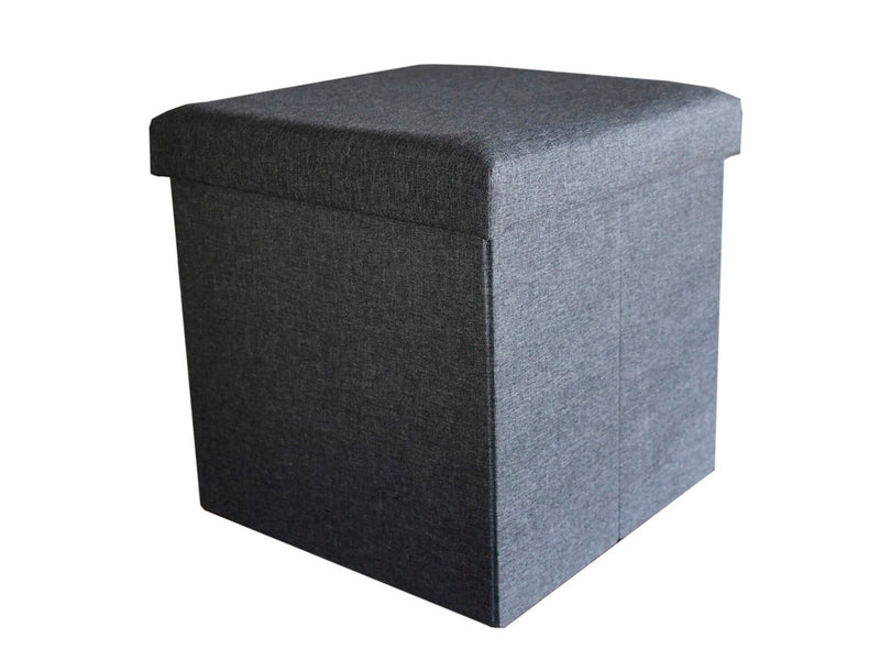 Diggers Opvouwbare Opberg Poef - Voetenbank opbergbox grijs 38x38x38 cm - DIG351