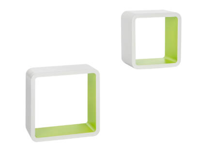 Practo Home Wandrek kubus wit-groen - set van 2 stuks - OW620VE