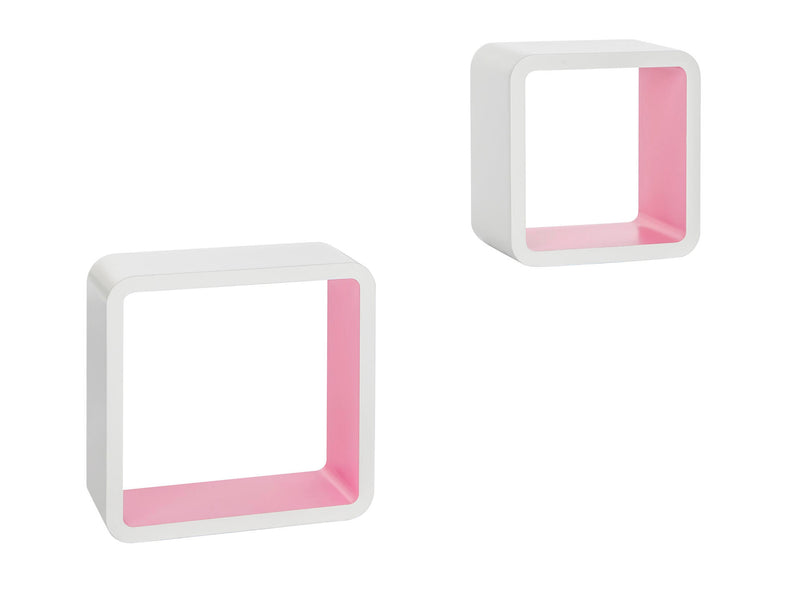 Practo Home Wandrek kubus wit-roze - set van 2 stuks - OW620RS