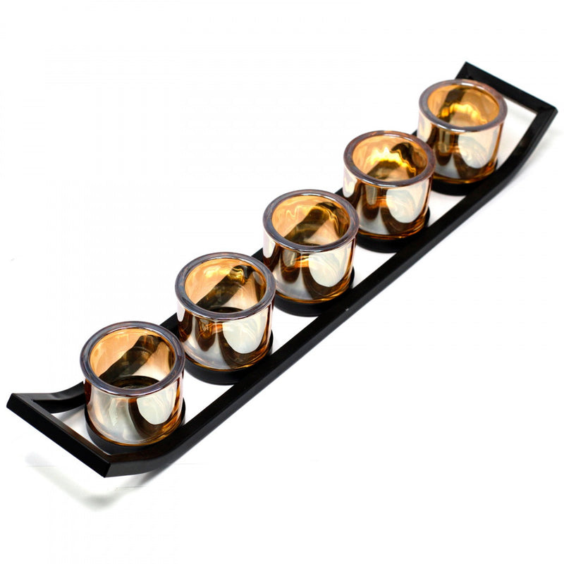 AW Gifts Votive ijzeren kandelaar - kaarsenhouder 5 kaarsen - Ledge - CIVCH-07
